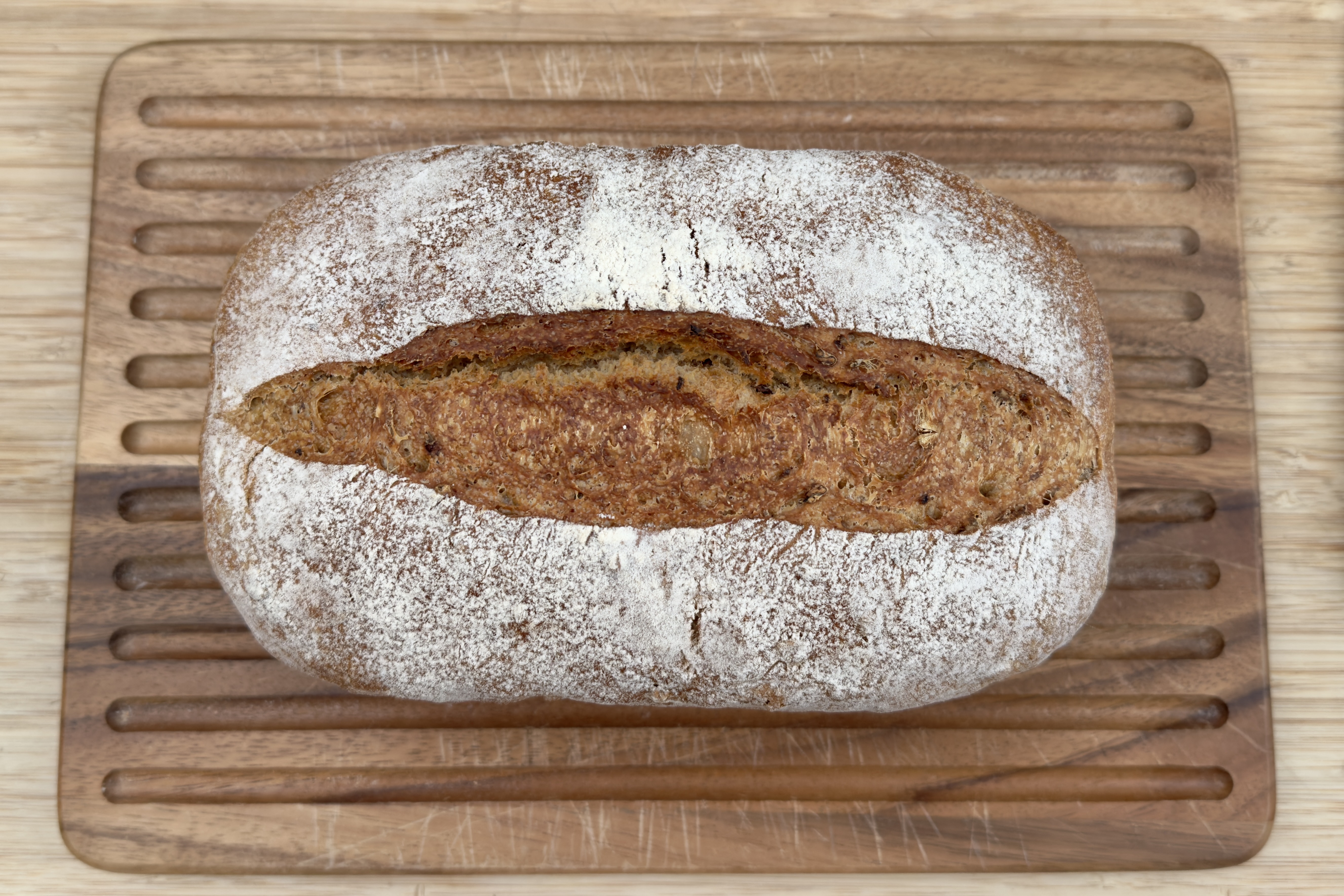 Today’s Loaf: Matthews Cotswold Crunch, Wholemeal Spelt, and Strong White Flour